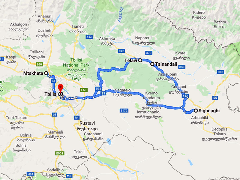 map-Wochenendreise durch Georgien