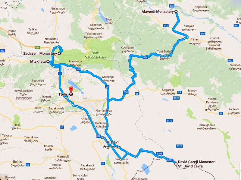 map-Religiöse Reise durch Georgien