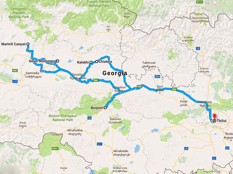 map-Circuit "Aventure en Géorgie"