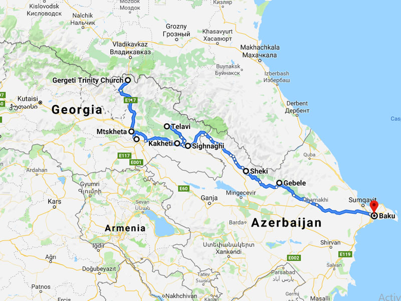 map-Классический тур по Грузии и Азербайджану